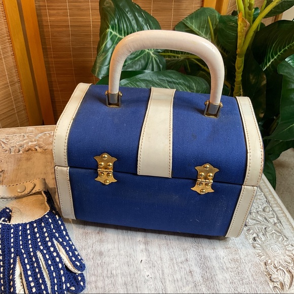 Vintage 1950s Tano Fabric and Leather Box Purse - Picture 5 of 15